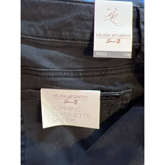 melissa mccarthy seven jeans plus 16W black stretch pencil slimming NWT - Picture 7 of 8